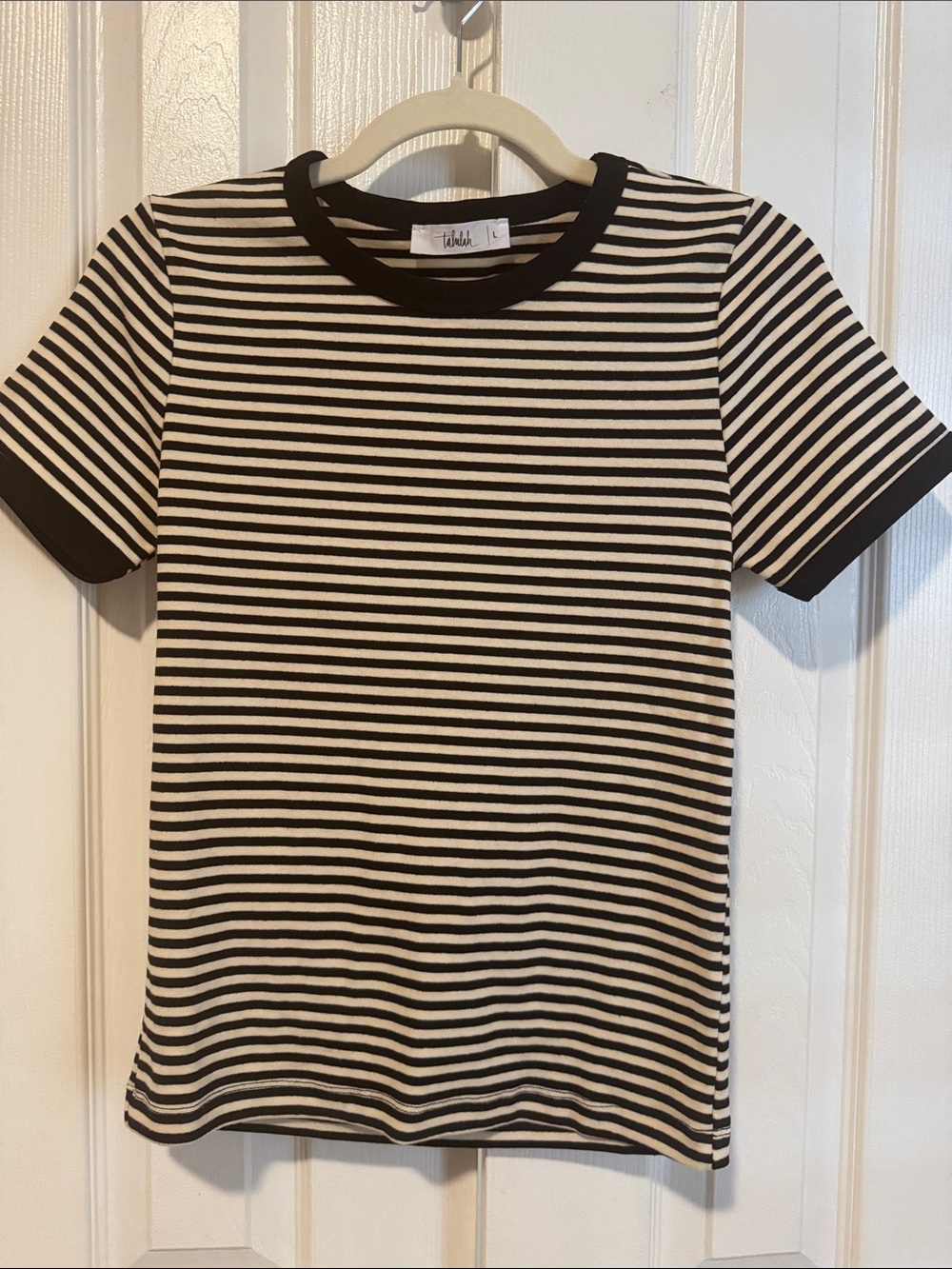 Black striped  Tee - TALULAH NWOT size large (but runs smaller imo)